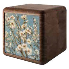 Daisies Walnut Wood Urn